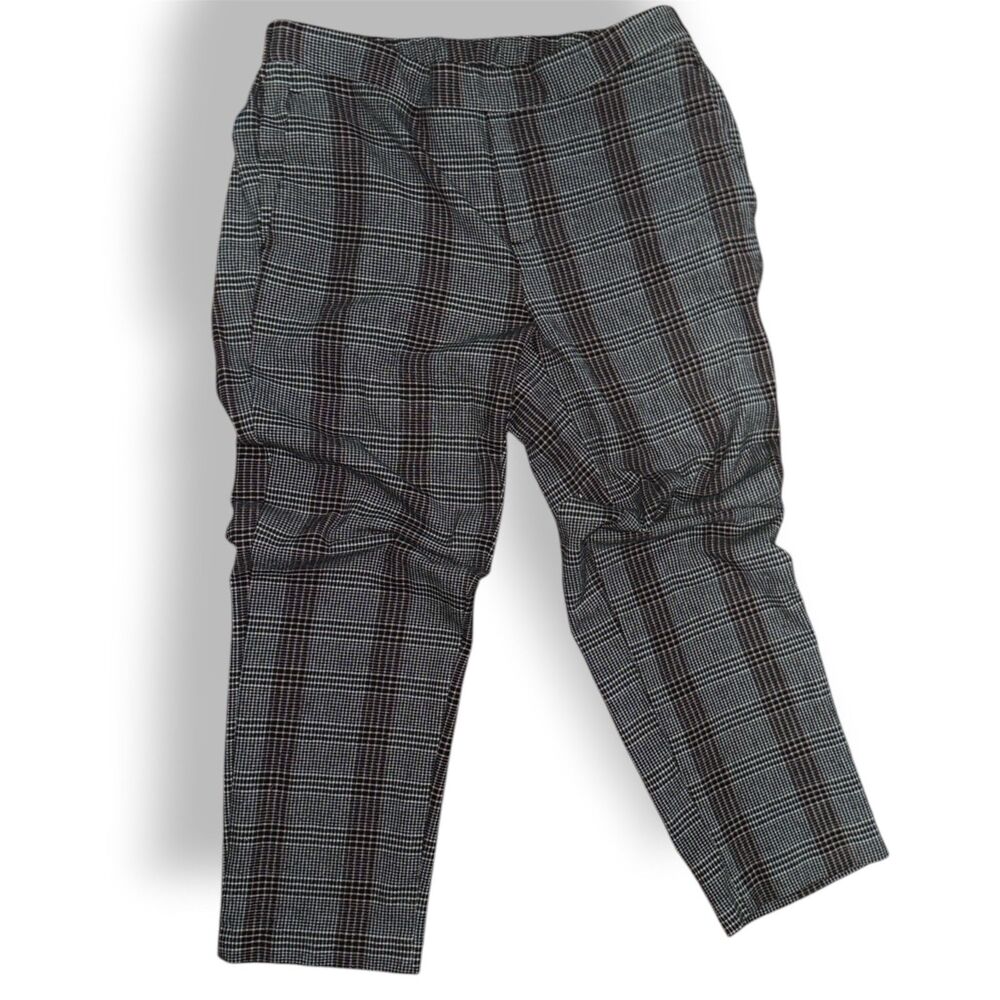 Old Navy Women's Glen Plaid Trousers Size 8 Black Pink Houndstooth Work Pants